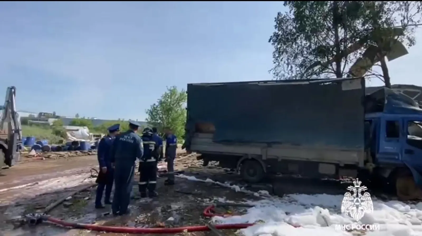В Башкирии потушили пожар на месте крупного ЧП