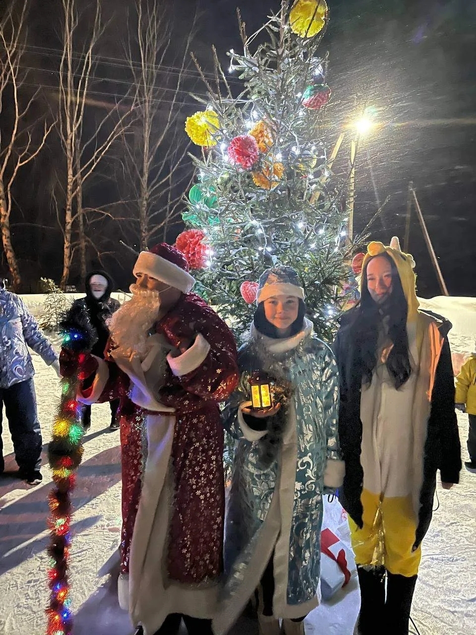 В Башкирии на границе с Пермским краем зажгли огни новогодней елки