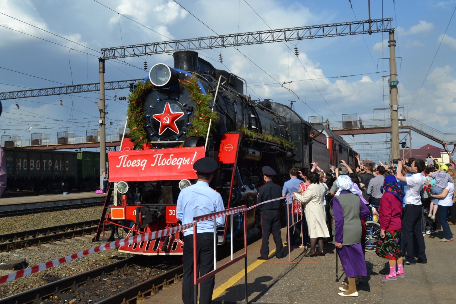 Рустам Сангов  Поезд Победы-2020 в Янауле. Фото из архива газеты "Янаульские зори"